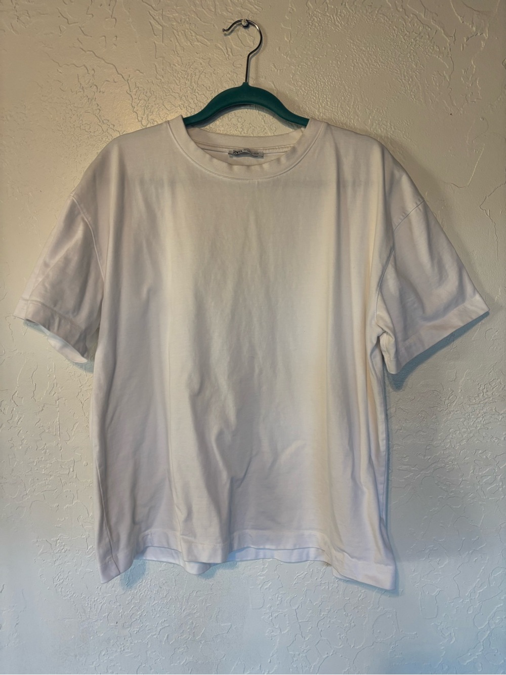 Zara White Short Sleeve Mens Crew T-Shirt L